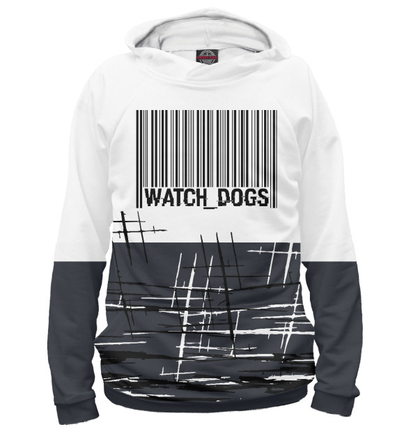 Мужское худи с изображением Watch Dogs:legion цвета Белый