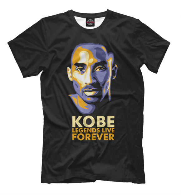Мужская футболка с изображением Kobe Bryant цвета Белый