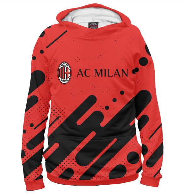 Мужское худи с изображением AC Milan / Милан цвета Белый
