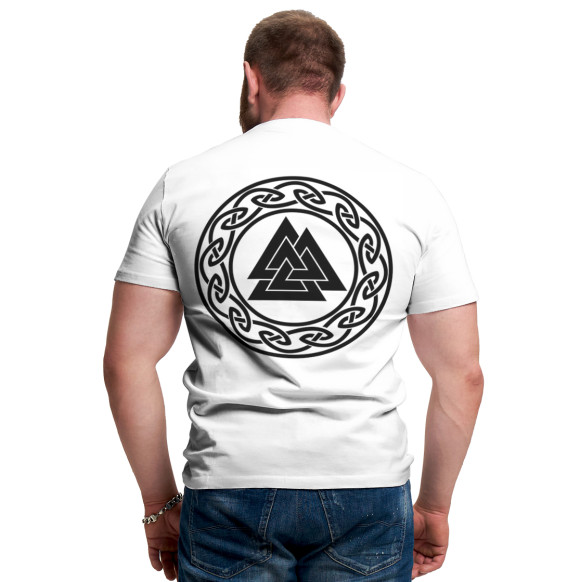 Мужская футболка с притом Воин с символикой победы / страха нет цвета Белый Мужская футболка с изображением Воин с символикой победы / страха нет цвета Белый