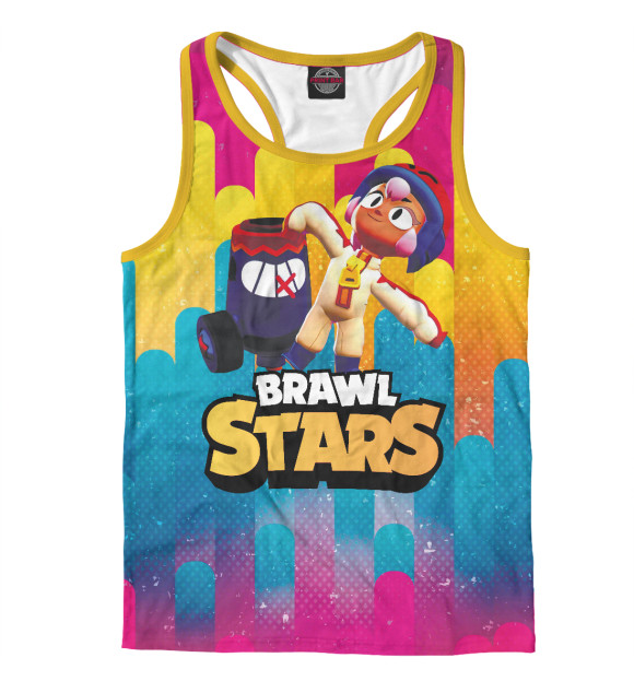 Мужская майка-борцовка с изображением BrawlStars Бонни \ Bonny цвета Белый