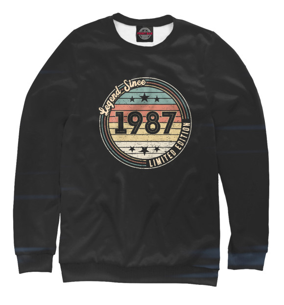 Женский свитшот с изображением Since 1987 цвета Белый