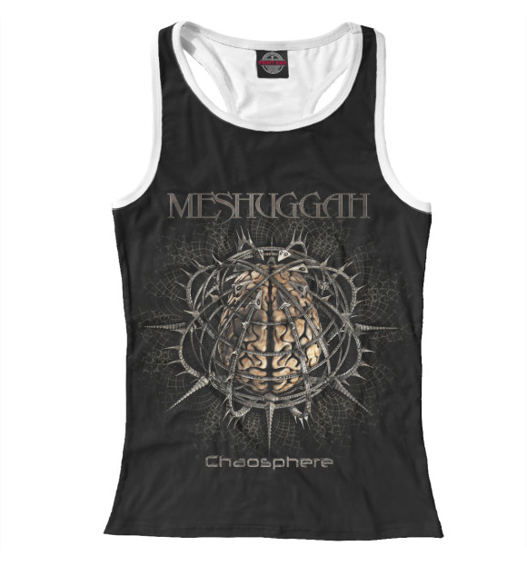 Женская майка-борцовка с притом Meshuggah цвета Белый Женская майка-борцовка с изображением Meshuggah цвета Белый