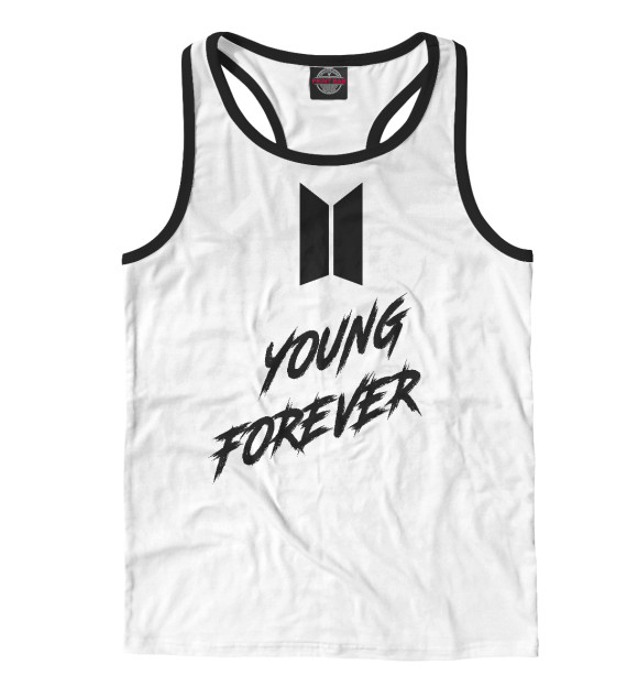 Мужская майка-борцовка с изображением BTS цвета Белый