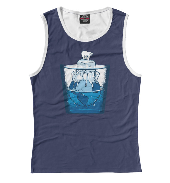 Майка для девочки с изображением Ice bear цвета Белый