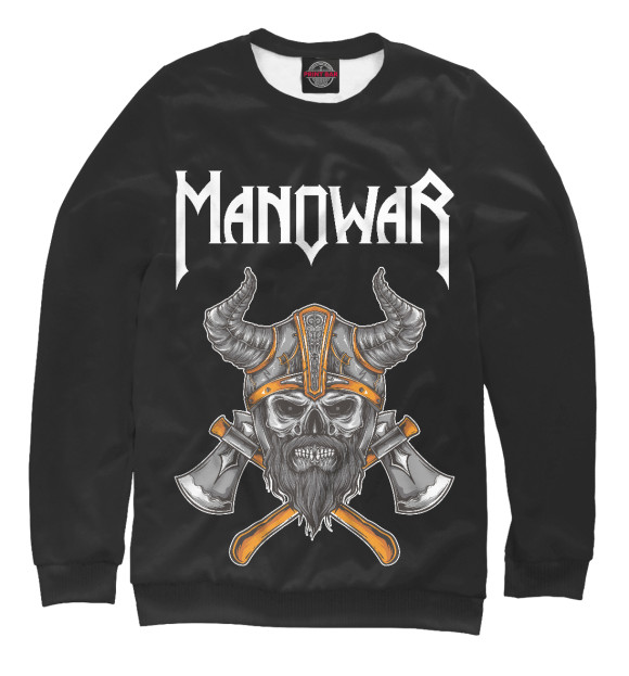 Свитшот для девочек с изображением Manowar цвета Белый