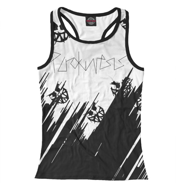 Женская майка-борцовка с притом PYROKINESIS цвета Белый Женская майка-борцовка с изображением PYROKINESIS цвета Белый