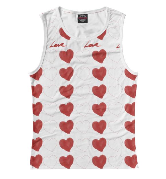 Женская майка с изображением Hearts цвета Белый