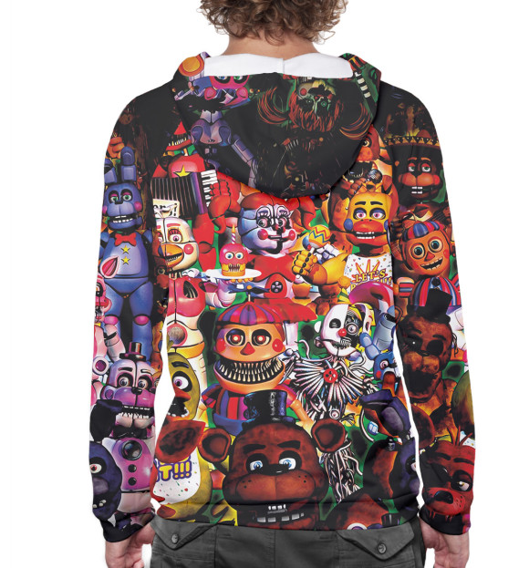 Мужское худи с изображением fnaf цвета Белый
