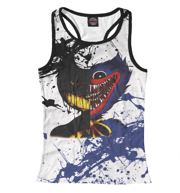 Женская майка-борцовка с притом Хагги Вагги и Бенди цвета Белый Женская майка-борцовка с изображением Хагги Вагги и Бенди цвета Белый