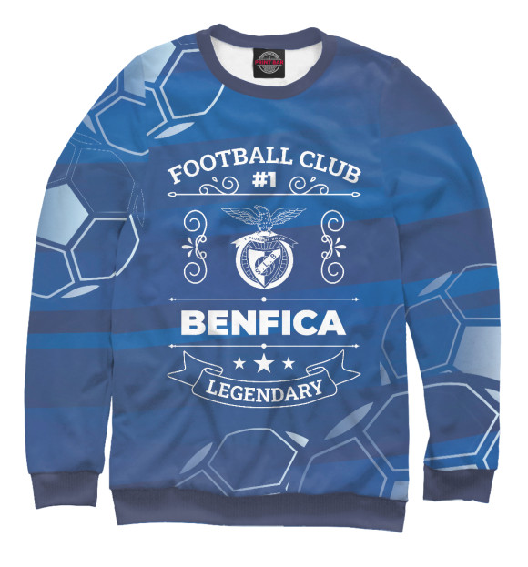 Мужской свитшот с изображением Benfica FC #1 цвета Белый