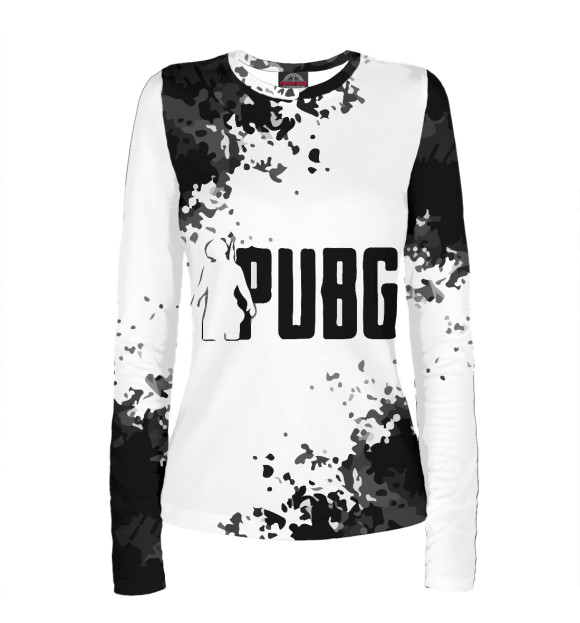 Женский лонгслив с изображением PUBG цвета Белый