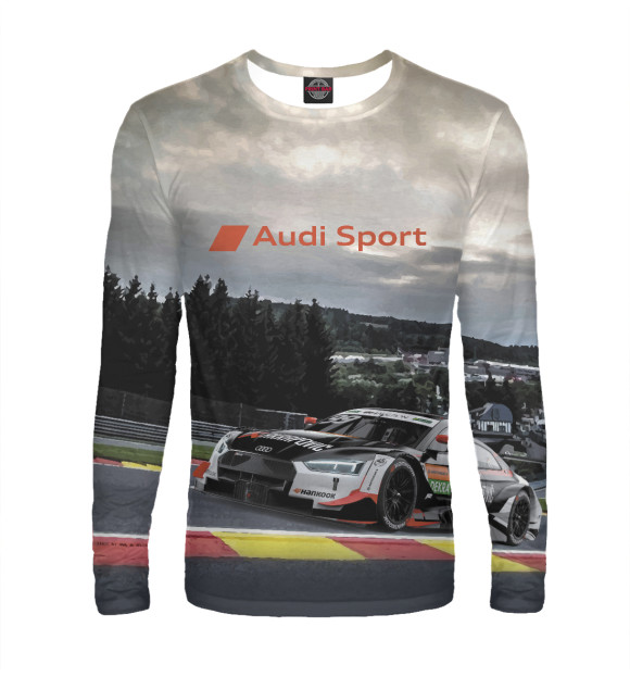 Мужской лонгслив с изображением Audi Motorsport цвета Белый