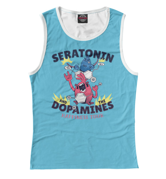 Майка для девочки с изображением Серотонин и дофамин цвета Белый