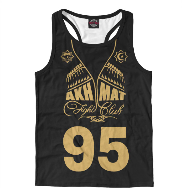 Мужская майка-борцовка с изображением Akhmat цвета Белый