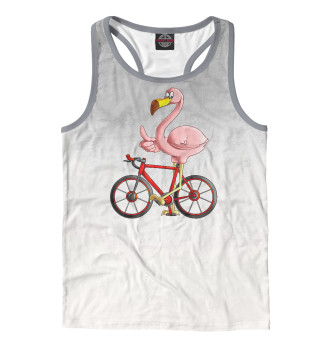 Мужская майка-борцовка Flamingo Riding a Bicycle