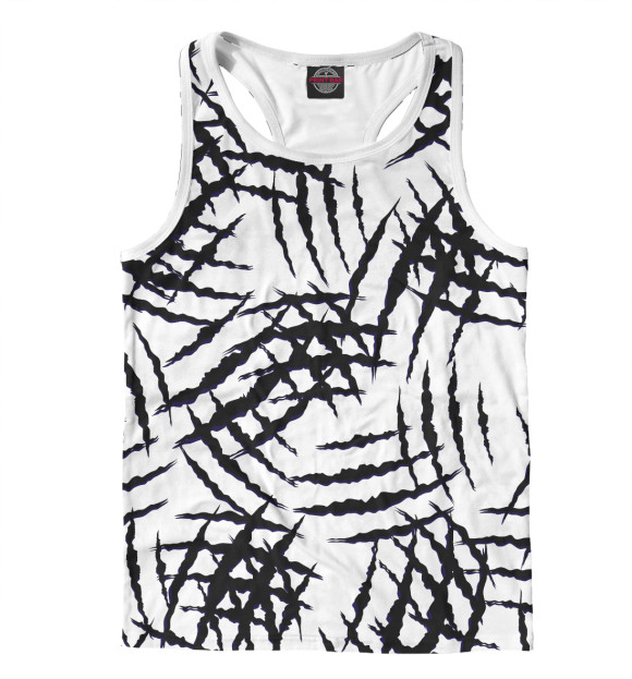 Мужская майка-борцовка с изображением Белый клык цвета Белый