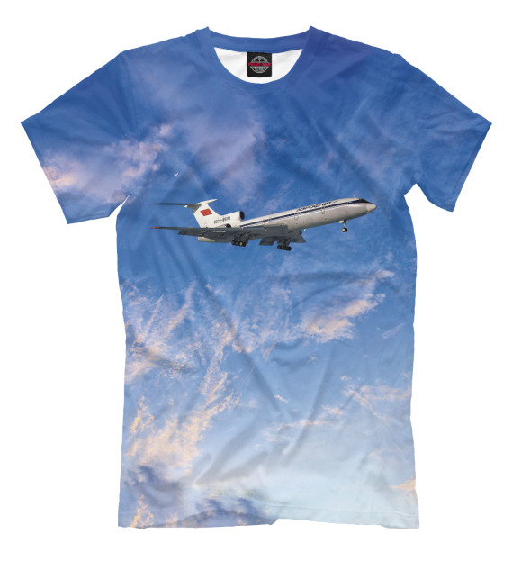 Мужская футболка с изображением Ту-154 СССР цвета Белый