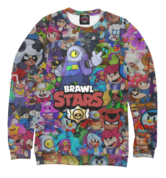 Свитшот для девочек с изображением Brawl Stars:Ricochet цвета Белый
