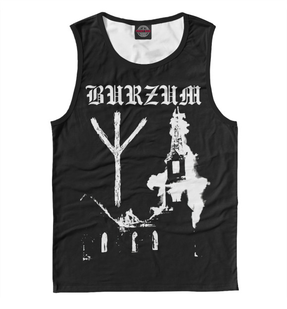 Мужская майка с изображением Burzum с лого цвета Белый