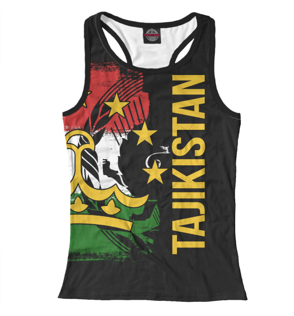 Женская майка-борцовка с изображением Tajikistan цвета Белый