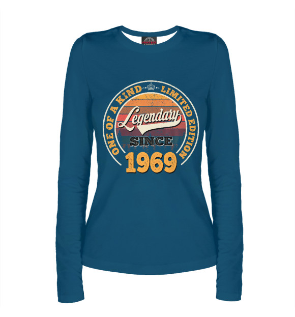 Женский лонгслив с изображением Legendary Since 1969 цвета Белый