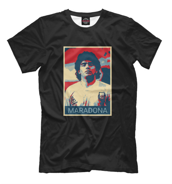 Мужская футболка с изображением Maradona цвета Белый