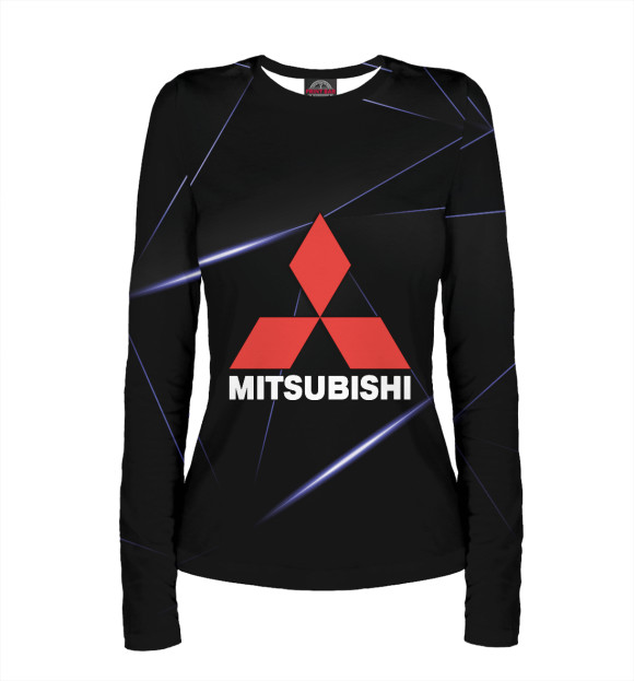 Женский лонгслив с изображением Mitsubishi цвета Белый