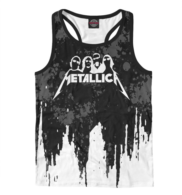 Мужская майка-борцовка с изображением Metallica цвета Белый