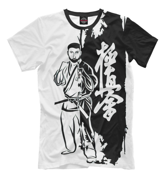 Мужская футболка с изображением Karate 2021 цвета Белый