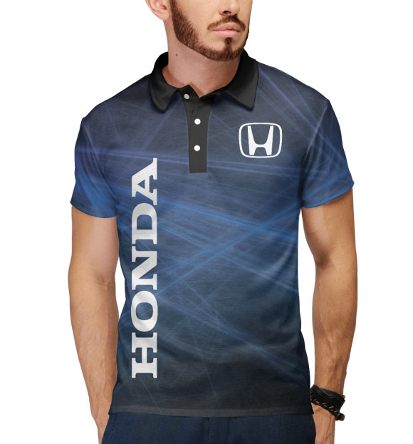Мужское поло с изображением Honda цвета Белый