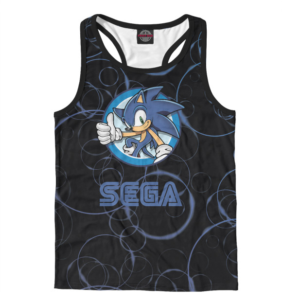 Мужская майка-борцовка с изображением Sonic цвета Белый