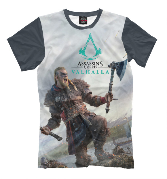 Футболка для мальчиков с изображением Assassin's Creed Valhalla цвета Белый