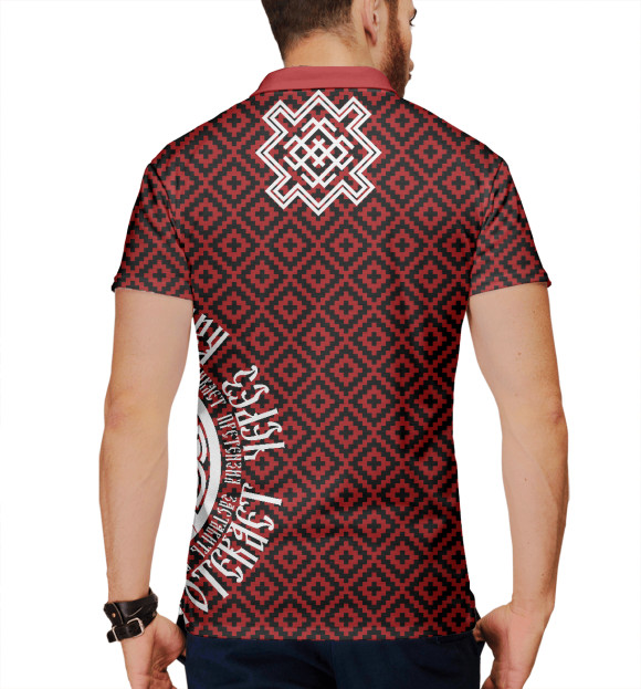 Мужское поло с изображением Русь цвета Белый