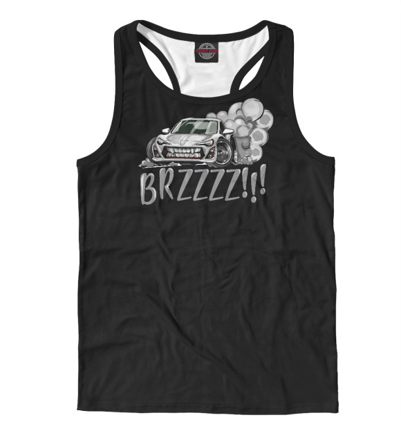 Мужская майка-борцовка с изображением SUBA BRZZZZZ цвета Белый