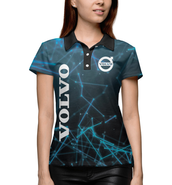Женское поло с изображением Volvo Cars цвета Белый