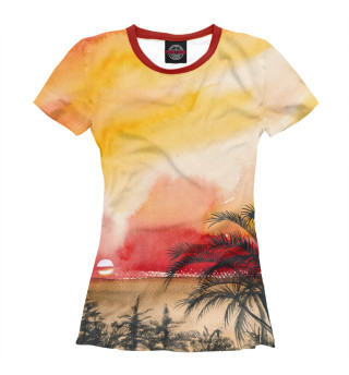 Женская футболка Тропический закат