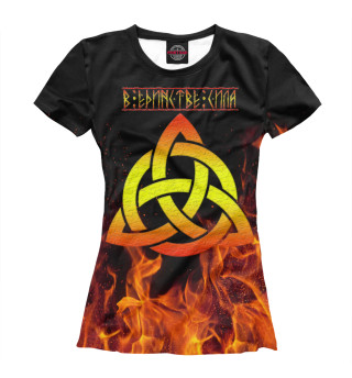 Женская футболка Трикветр  в пламени