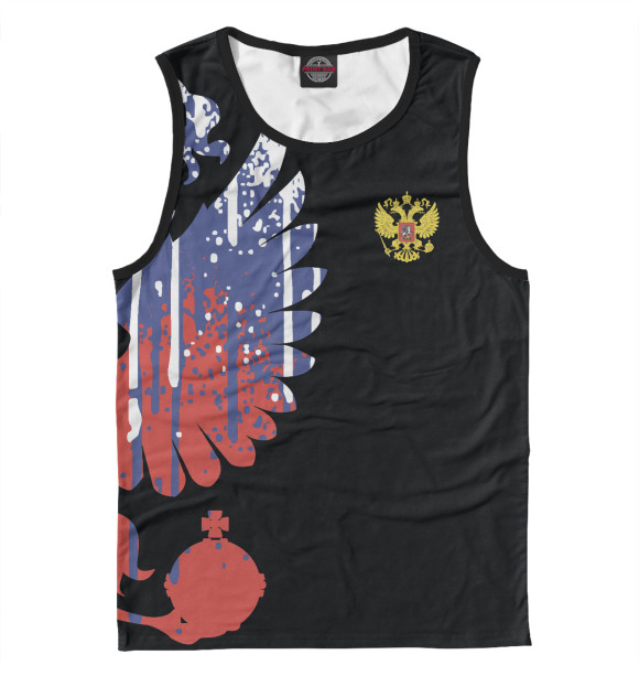 Мужская майка с изображением Символика РФ цвета Белый