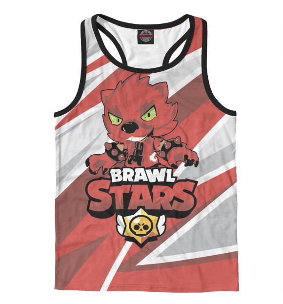 Мужская майка-борцовка с изображением Brawl Stars цвета Белый