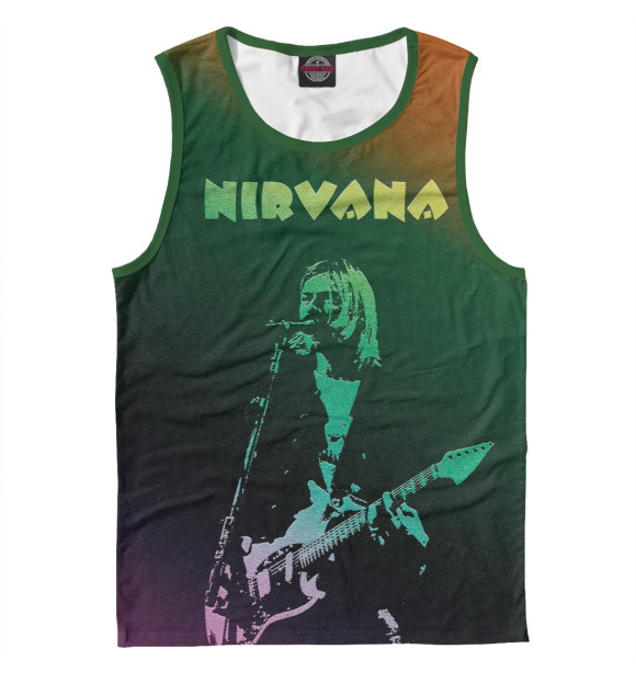 Мужская майка с притом Nirvana цвета Белый Мужская майка с изображением Nirvana цвета Белый