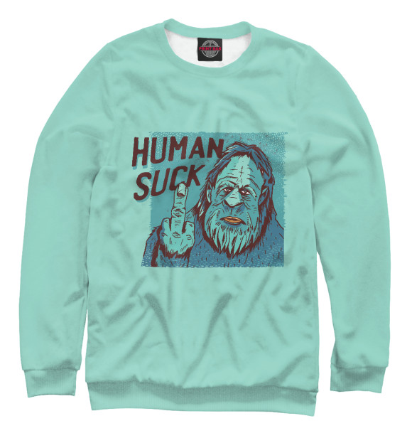 Свитшот для мальчиков с изображением Human Suck цвета Белый