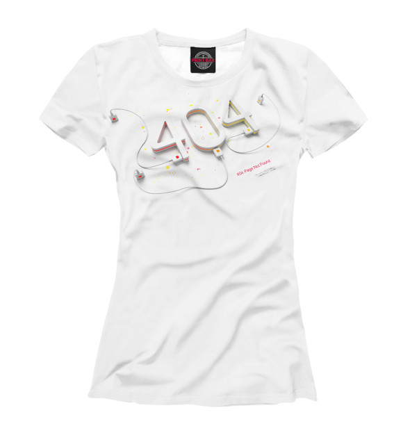 Женская футболка с изображением 404 цвета Белый