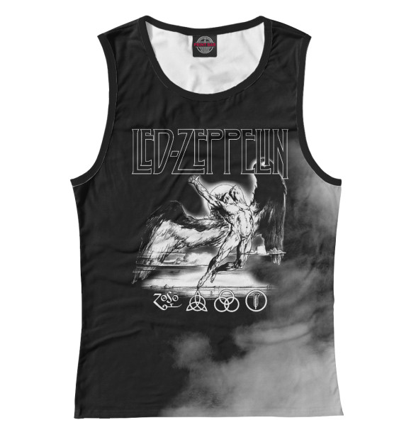 Майка для девочки с изображением Led Zeppelin цвета Белый