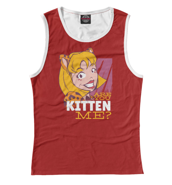 Майка для девочки с изображением Are you kitten me цвета Белый
