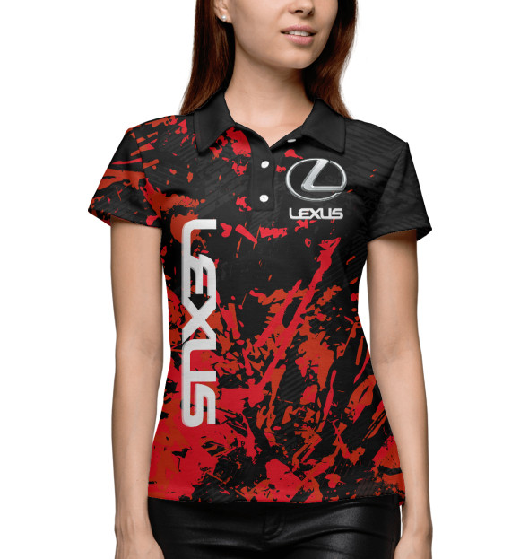 Женское поло с изображением Lexus Лексус цвета Белый