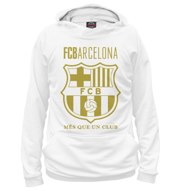 Худи для девочки с изображением Barcelona FC цвета Белый