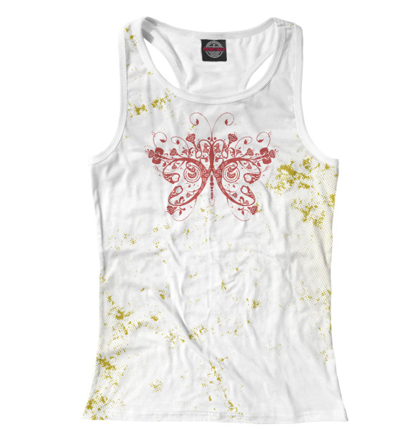 Женская майка-борцовка с изображением Butterfly цвета Белый