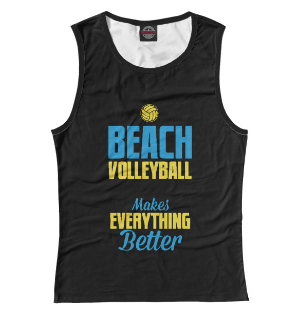 Женская майка с изображением Beach Volleyball цвета Белый