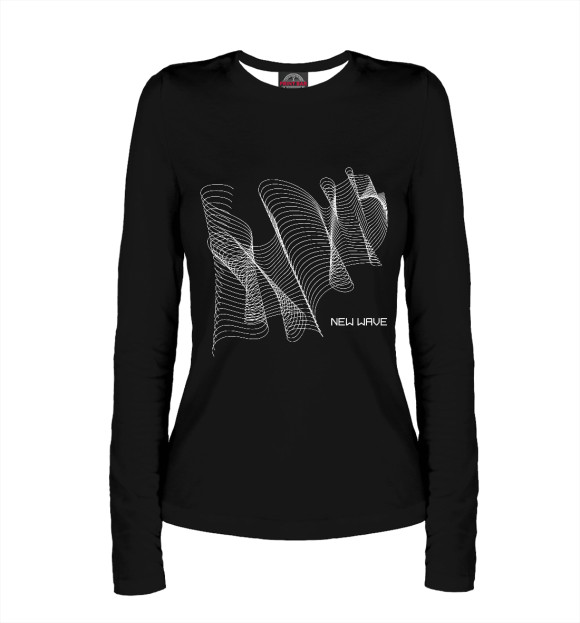 Женский лонгслив с изображением New wave цвета Белый
